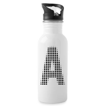 Buchstabe A – Punktmuster Initial Design - Trinkflasche mit integriertem Trinkhalm - Weiß - Rechts