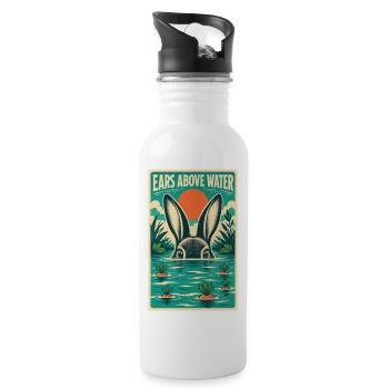 OREILLES AU-DESSUS DE L’EAU - Gourde avec paille intégrée - blanc - Droite