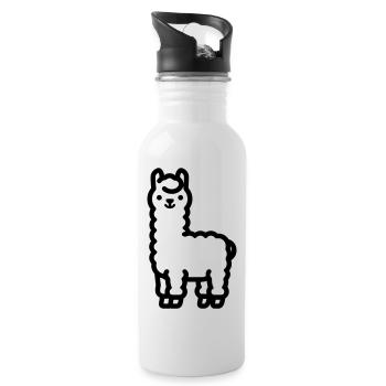 lama - Water bottle with straw - white - Right