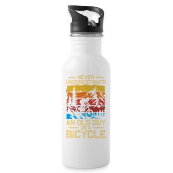 Un vieux gars à vélo Vélo VTT Descente - Gourde avec paille intégrée - blanc - Droite
