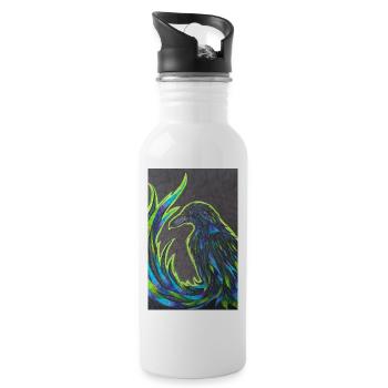 Phénix en plumage néon - Gourde avec paille intégrée - blanc - Droite