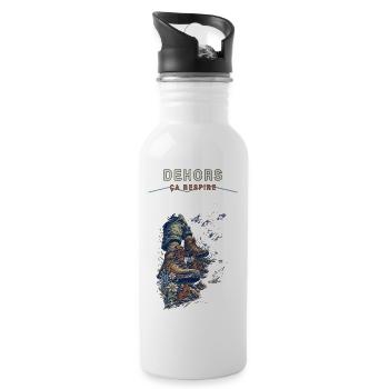 Bottes et flore sauvage hors piste - Gourde avec paille intégrée - blanc - Droite