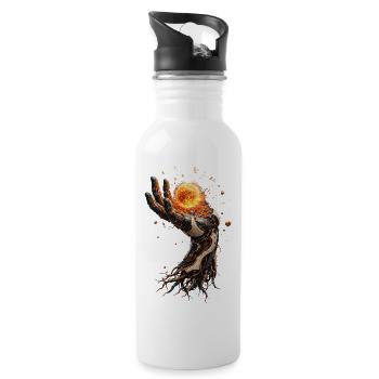 Solar biomechanical hand - Water bottle with straw - white - Right
