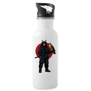 Guerrier Ninja avec Faucon - Gourde avec paille intégrée - blanc - Droite