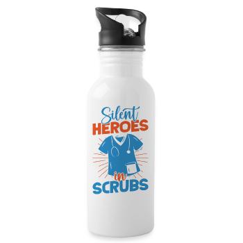 Anesthesiologist Heroes In Scrub Anesthesia - Water bottle with straw - white - Right