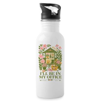 Ill Be In My Office Organic Gardening - Water bottle with straw - white - Right