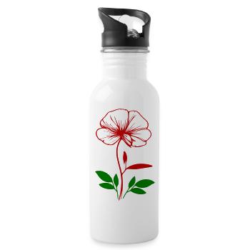 Pansy - Water bottle with straw - white - Right