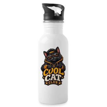 Cool Cat Club Streetwear Kitten - Water bottle with straw - white - Right