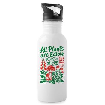 Toutes les plantes sont comestibles pour le jardinage biologique - Gourde avec paille intégrée - blanc - Droite