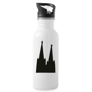 Köln Kölner Dom - Trinkflasche mit integriertem Trinkhalm - Weiß - Rechts