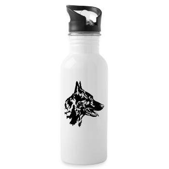 HOLLANDSE HERDER - HOLLANDSE HERDERSHOND Wilsigns - Trinkflasche mit integriertem Trinkhalm - Weiß - Rechts
