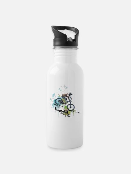 DOWNHILL - LIFESTYLE - Trinkflasche mit integriertem Trinkhalm - Weiß