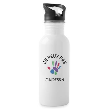 Je Peux Pas J'Ai Dessin - Gourde avec paille intégrée - blanc - Droite