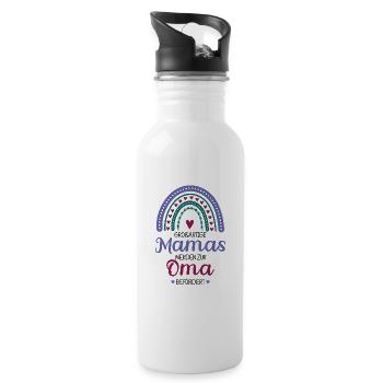 Großartige Mamas Werden Zur Oma Befördert - Trinkflasche mit integriertem Trinkhalm - Weiß - Rechts