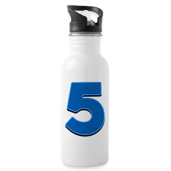 5 - Trinkflasche mit integriertem Trinkhalm - Weiß - Rechts