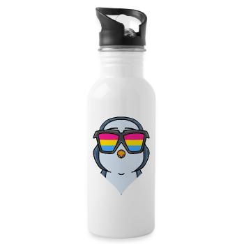 Pansexual Penguin Gift - Water bottle with straw - white - Right