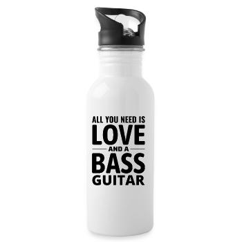 Basse Guitariste Musicien Musicien Bassiste Funny - Gourde avec paille intégrée - blanc - Droite