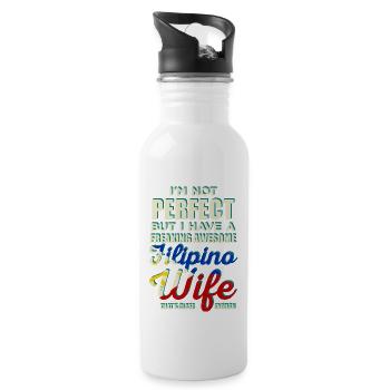 Philippinen Filipina Stolz Flagge Pinay I Geschenk - Trinkflasche mit integriertem Trinkhalm - Weiß - Rechts
