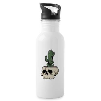 Cactus - Gourde avec paille intégrée - blanc - Droite