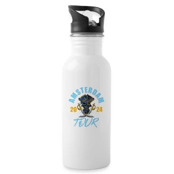 Amsterdam 2024 Skeleton - Water bottle with straw - white - Right