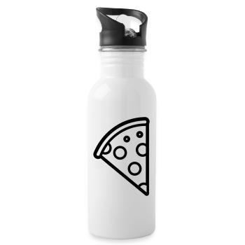 Pizza slice - Water bottle with straw - white - Right