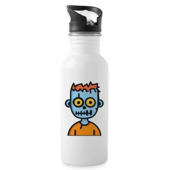 Bande dessinée d’Halloween zombie - Gourde avec paille intégrée - blanc - Droite
