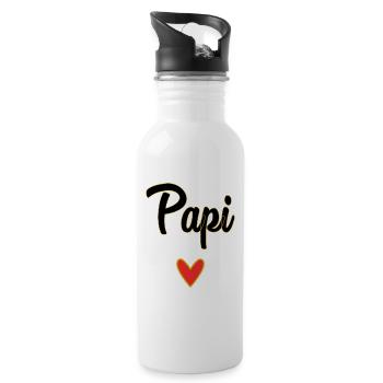 PAPY. FÊTE DES PÈRES. BONNE FÊTE PAPY. JE T'AIME. - Gourde avec paille intégrée - blanc - Droite
