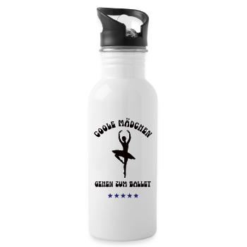 COOLE MÄDCHEN GEHEN ZUM BALLETT Outfit Tänzerin - Trinkflasche mit integriertem Trinkhalm - Weiß - Rechts