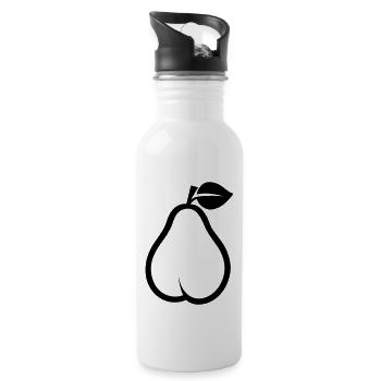 Birne - Trinkflasche mit integriertem Trinkhalm - Weiß - Rechts