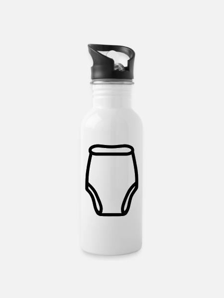 Schicht - Trinkflasche mit integriertem Trinkhalm - Weiß