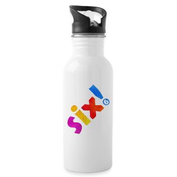 SIX 6 YEARS 6TH BIRTHDAY - Water bottle with straw - white - Right