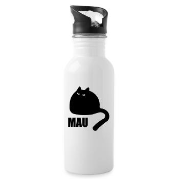 FLUFFY CAT MAU - Trinkflasche mit integriertem Trinkhalm - Weiß - Rechts