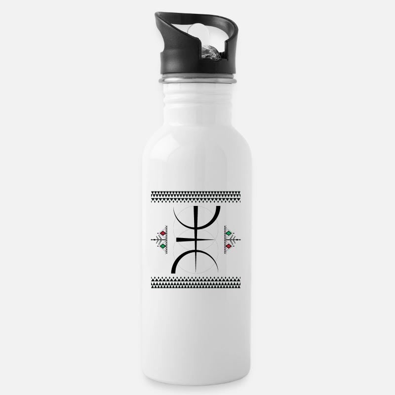 Z Imazighen - Trinkflasche mit integriertem Trinkhalm - Weiß