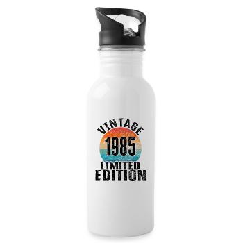 Année de naissance 1985 Vintage Limited Edition Retro - Gourde avec paille intégrée - blanc - Droite