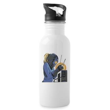 Welder Mama for welders and - Water bottle with straw - white - Right