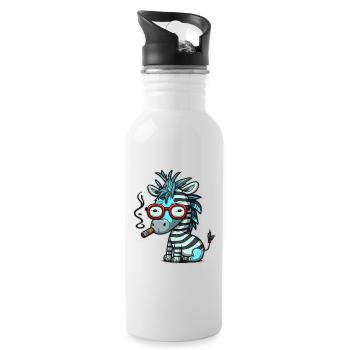 Zebra Funk - Water bottle with straw - white - Right