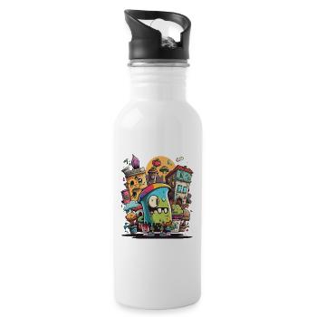 The Street Art Connoisseur - Water bottle with straw - white - Right