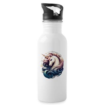 Unicorn for women and girls who love unicorns - Water bottle with straw - white - Right