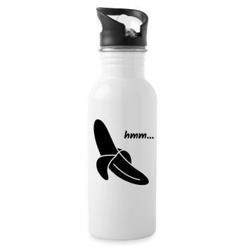 Hmm Yummy Banana Gift - Water bottle with straw - white - Right