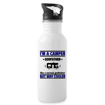 Paten-Camper, viel cooler als ein normaler Pate - Trinkflasche mit integriertem Trinkhalm - Weiß - Rechts