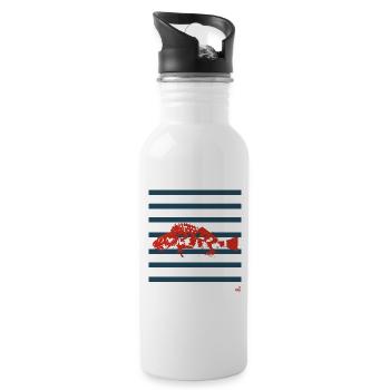 Drachenkopf - Trinkflasche mit integriertem Trinkhalm - Weiß - Rechts