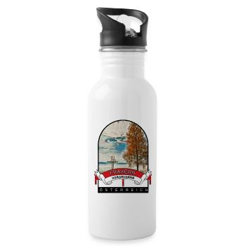 Vorarlberg Fraxern Österreich Souvenir - Trinkflasche mit integriertem Trinkhalm - Weiß - Rechts
