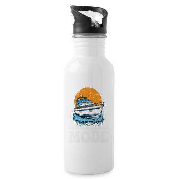On Motorboating Mode Pontoon Captain Lake Life - Water bottle with straw - white - Right