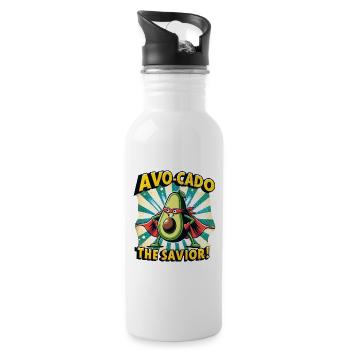 Avo-Cado der Retter - Trinkflasche mit integriertem Trinkhalm - Weiß - Rechts