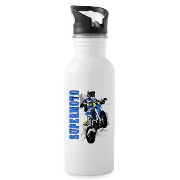Supermoto - Supermotard - Gourde avec paille intégrée - blanc - Droite