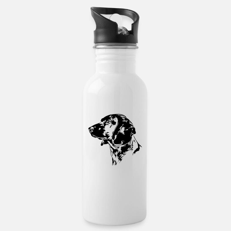 BAYERISCHER GEBIRGSSCHWEIßHUND Jagdhunde Wilsigns - Trinkflasche mit integriertem Trinkhalm - Weiß