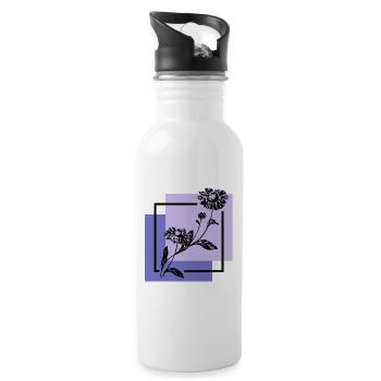Blume - Trinkflasche mit integriertem Trinkhalm - Weiß - Rechts