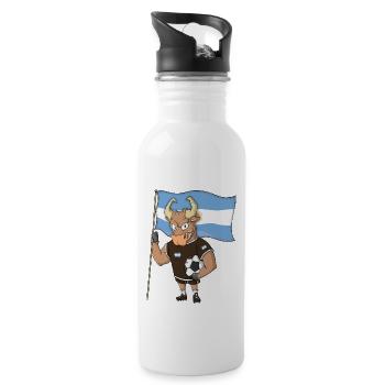 Taureau Fan Argentine - Gourde avec paille intégrée - blanc - Droite