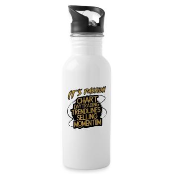 Trading meine Passion cooles Trading Design - Trinkflasche mit integriertem Trinkhalm - Weiß - Rechts