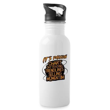 Trading meine Passion cooles Trading Design - Trinkflasche mit integriertem Trinkhalm - Weiß - Rechts